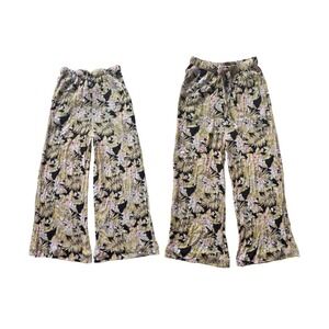 Volcom Tropical Wide Leg Pants Women's Small Floral Beach Boho Elastic waist